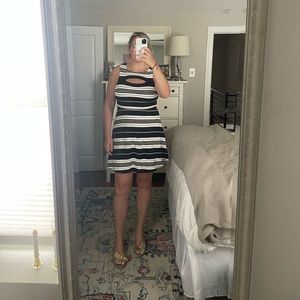 Maeve by Anthropologie navy and white dress